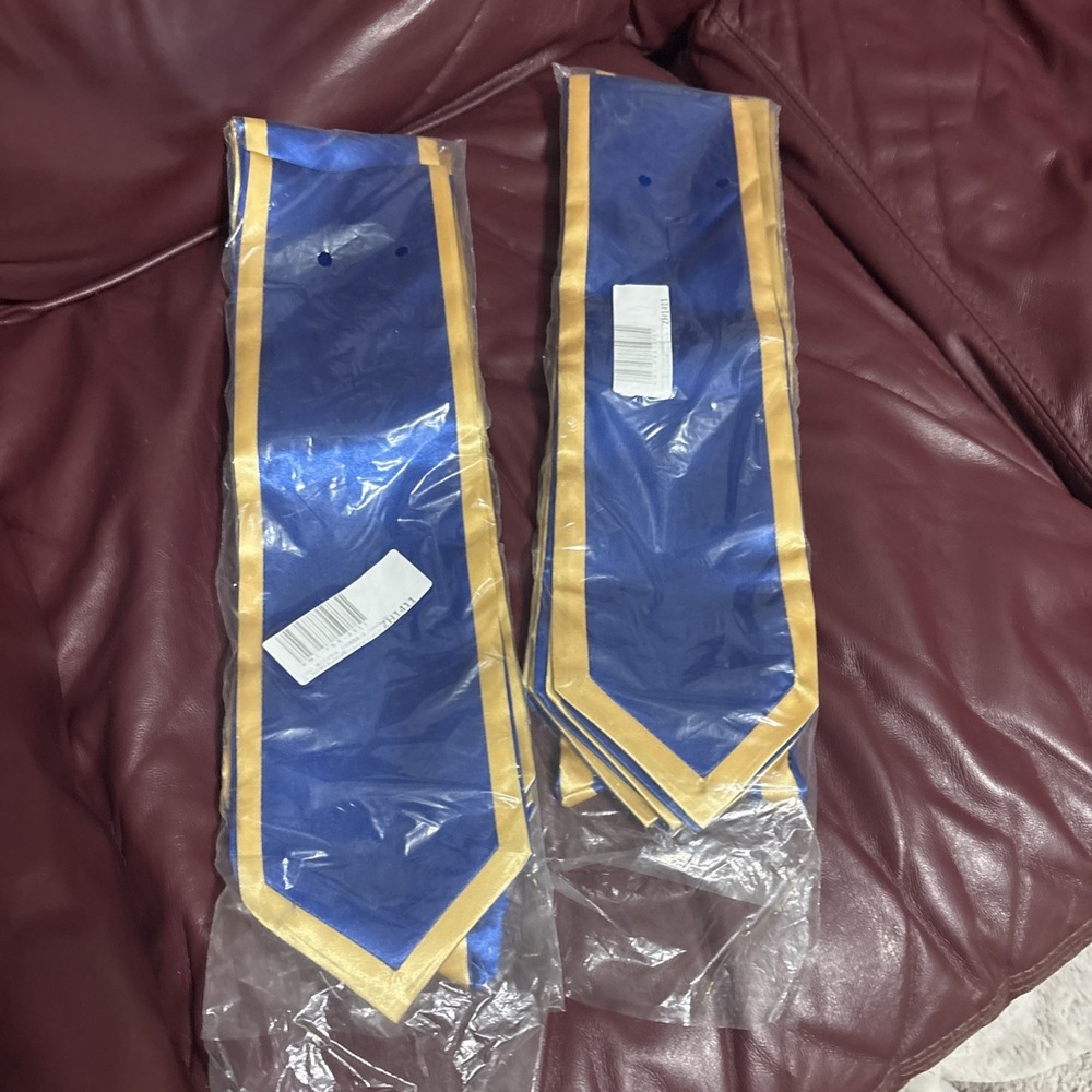 Lot Of 8 Graduation Stole Stole Adult Students Scarf Anti-fading Blue Gold NWT